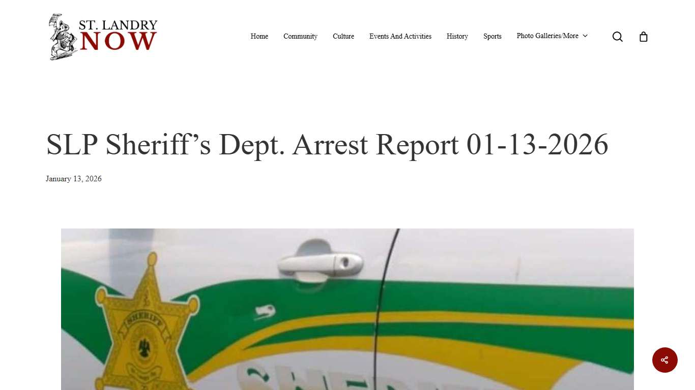 SLP Sheriff's Dept. Arrest Report 01-13-2026 » St. Landry Now Online Newspaper » Opelousas & St Landry Parish, LA
